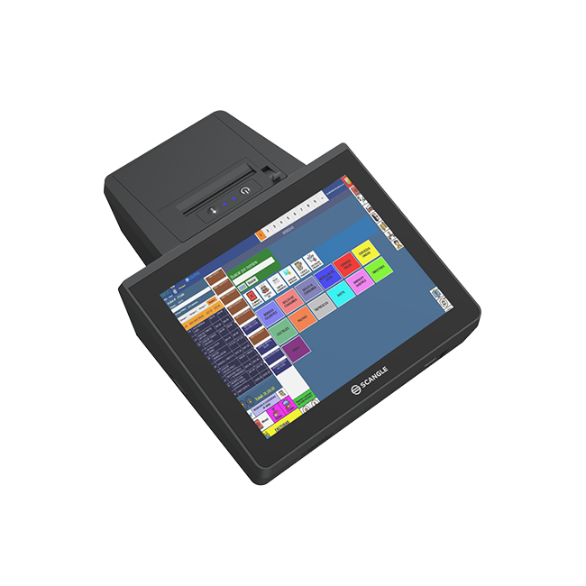 Scangle K1 todo en un terminal POS con soporte de impresora térmica de 58mm para Windows y Android OS